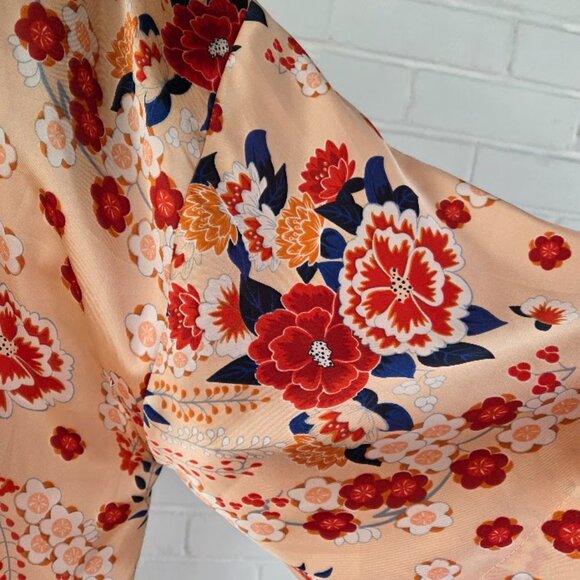 Violet & Claire Floral Kimono Style Jacket/Shirt- Large- Floral Dressing Coat - Picture 4 of 13